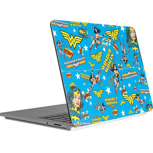 DC Comics Wonder Woman Action pose pattern Surface Laptop Studio Skin